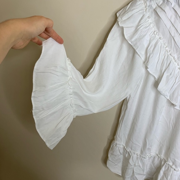 Max Studio long sleeve white  top sz Xs - Picture 3 of 8